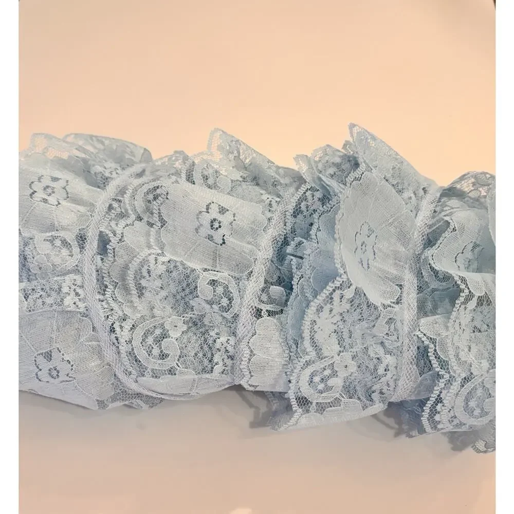 Lot Vintage Sewing Lace Trim Pastels White Baby Pink Blue Nursery Lingerie 26yds
